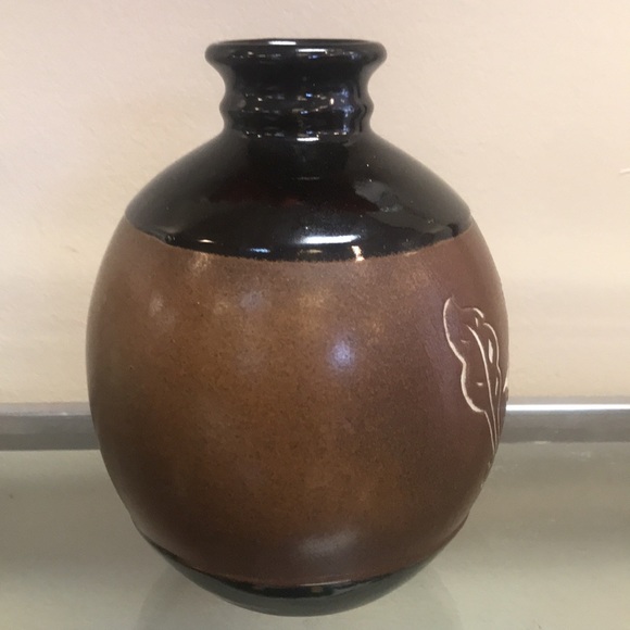 Vintage Pottery Craft Robert Maxwell Stoneware Floral Lily Vase - Picture 4 of 8